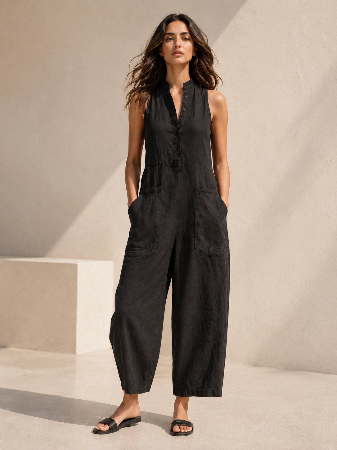 NEAU SLEEVELESS JUMPSUIT Black サイズ 00 Noa Jumpsuit - Women's Wide Leg Sleeveless Jumpsuit | Nomad Sun