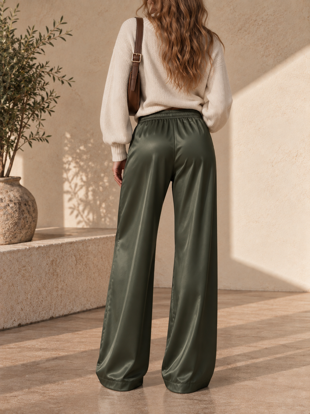 Arona Satin Wide-Leg Pants
