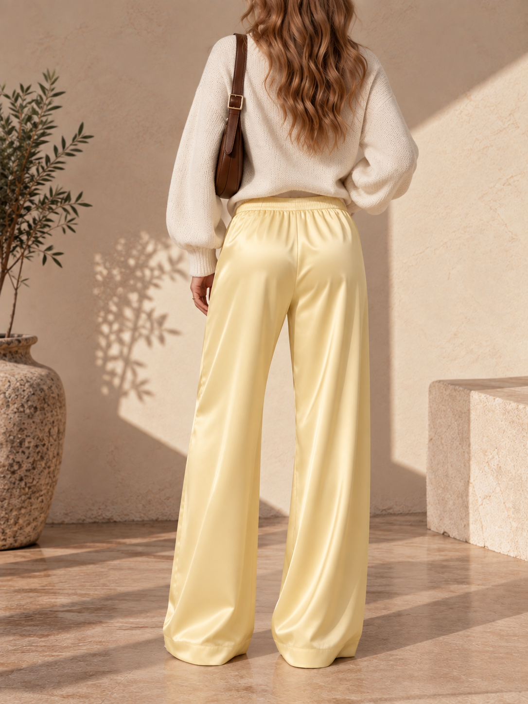 Arona Satin Wide-Leg Pants