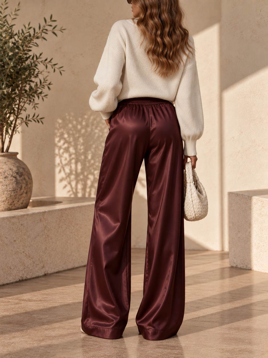 Arona Satin Wide-Leg Pants
