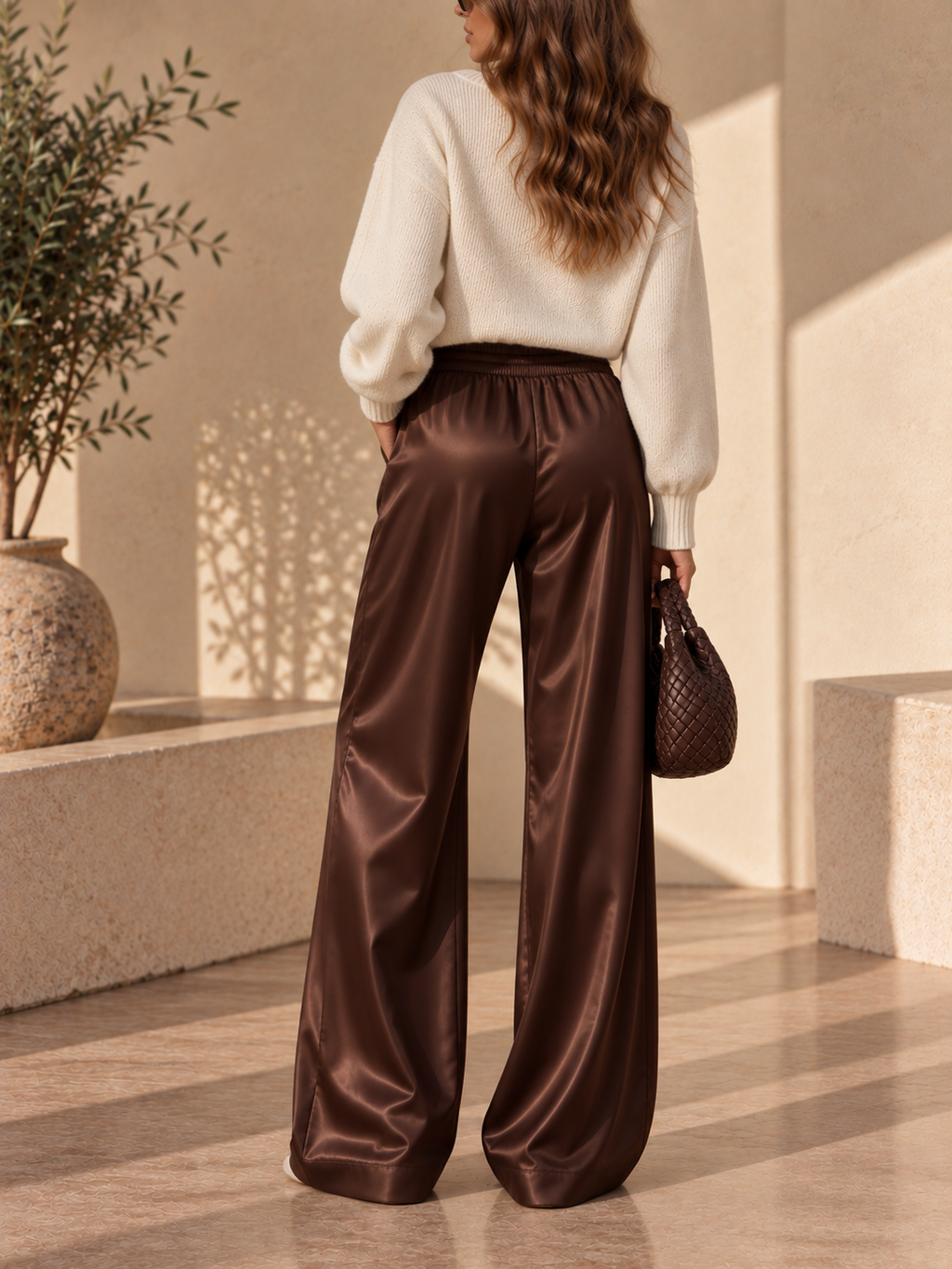 Arona Satin Wide-Leg Pants