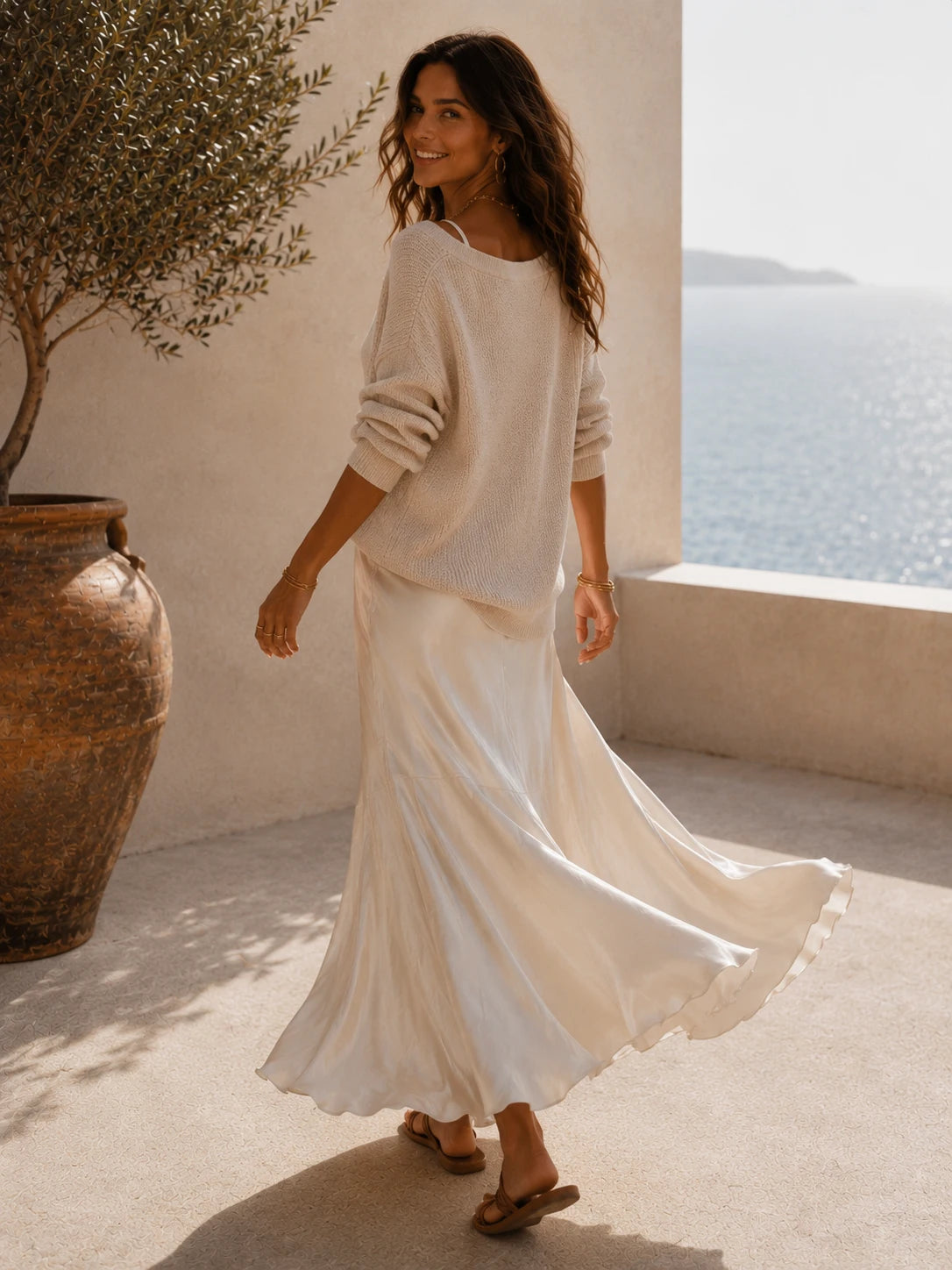Isla Satin-Kleid-Set