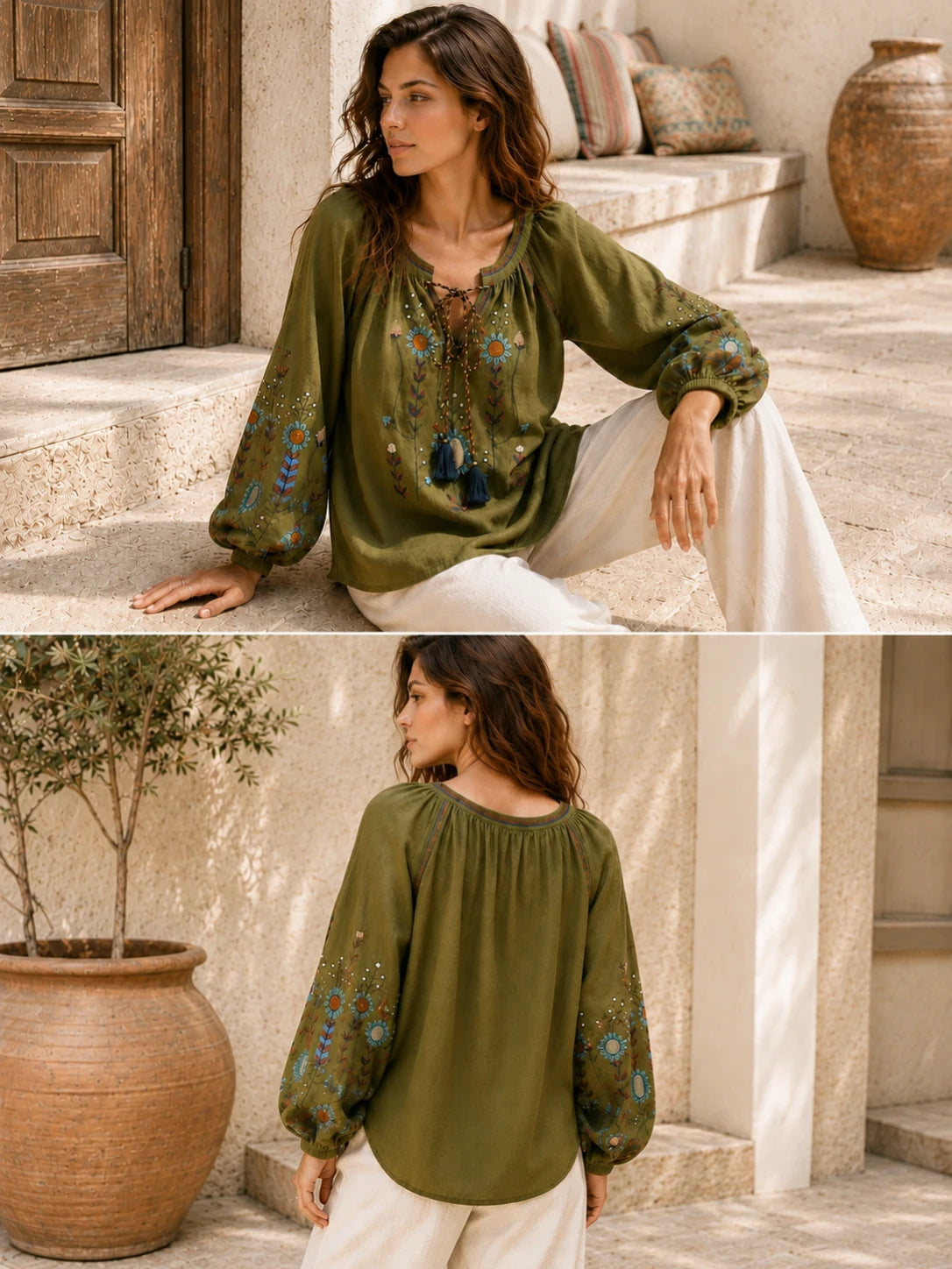 Paloma bestickte Bluse