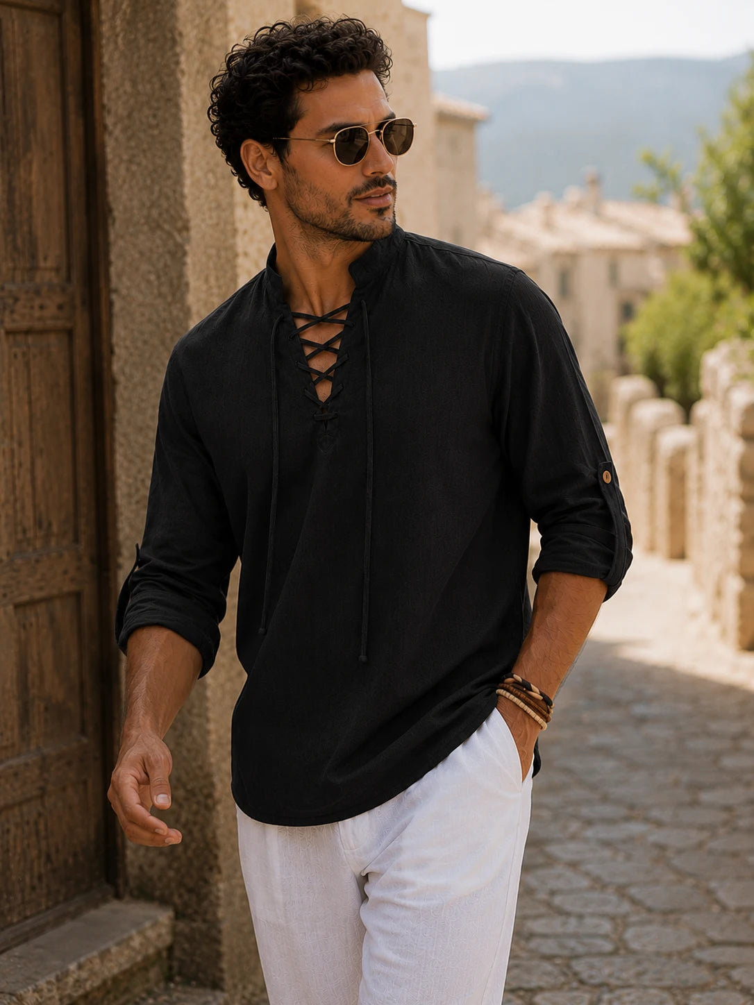 Chemise à lacets Soren