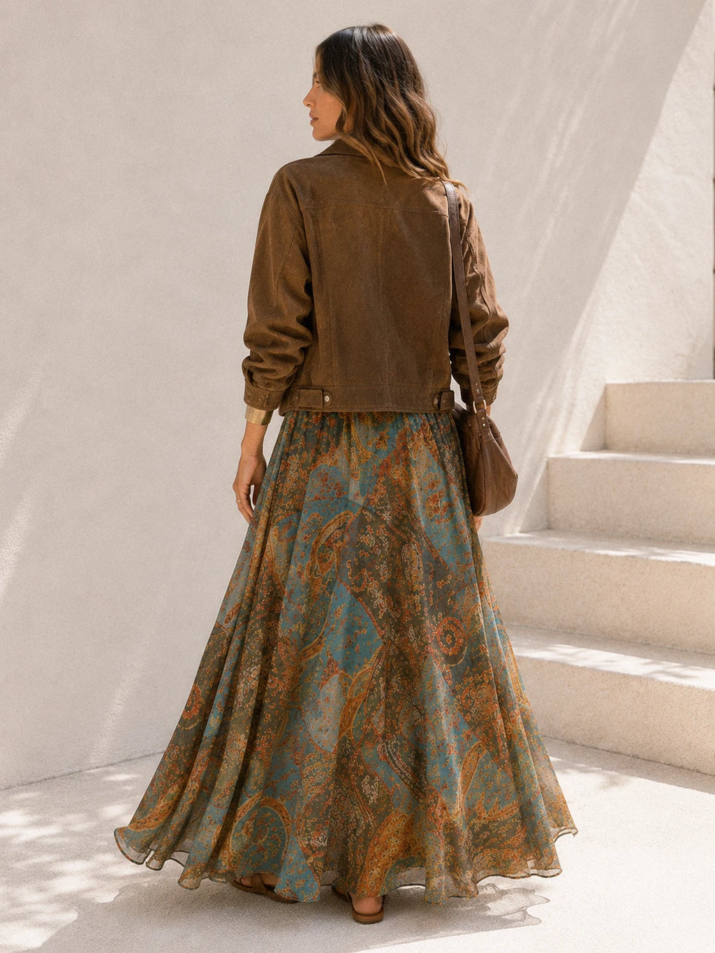 Valencia Paisley Skirt with Belt
